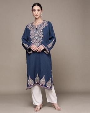 loose fit embroidered kaftan with inner