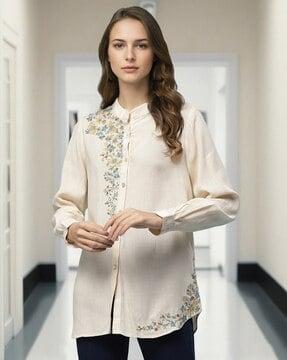 loose fit embroidered shirt