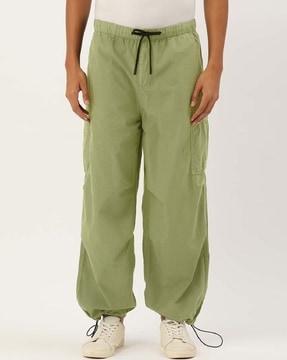 loose fit flat-front cargo pants