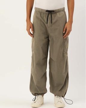 loose fit flat-front cargo pants