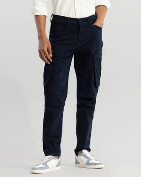 loose fit flat-front cargo pants