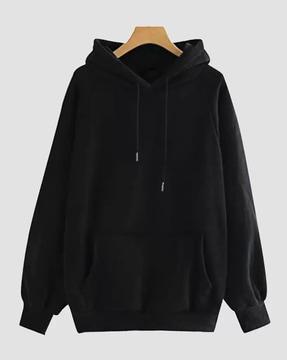 loose fit hoodie with kangaroo pockets