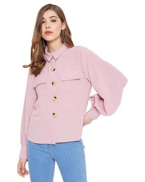 loose fit shirt with flap pockets
