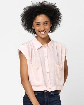 loose fit shirt with patch pockets