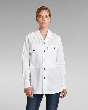 loose fit shirt with patch pockets