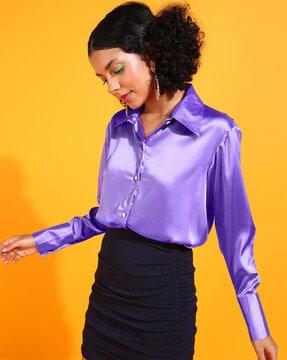 loose fit shirt with spread collar