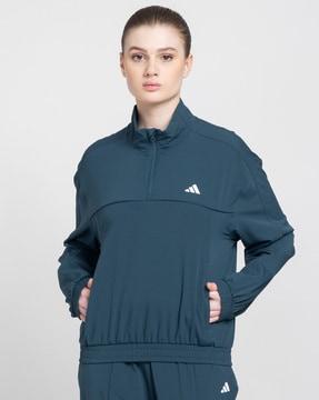 loose fit track jacket with slip pockets