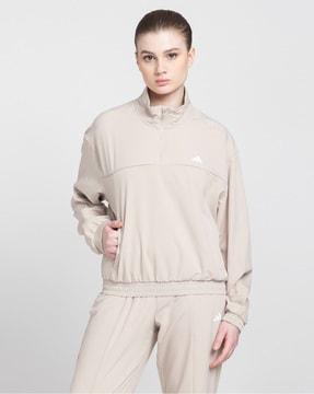 loose fit track jacket with slip pockets