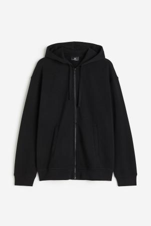 loose fit zip-through hoodie