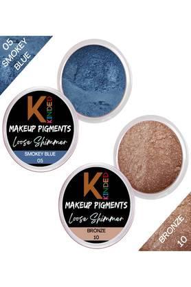 loose shimmer makeup foil pigments powder eyeshadow - smokey blue & bronze