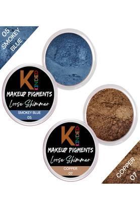 loose shimmer makeup foil pigments powder eyeshadow - smokey blue copper