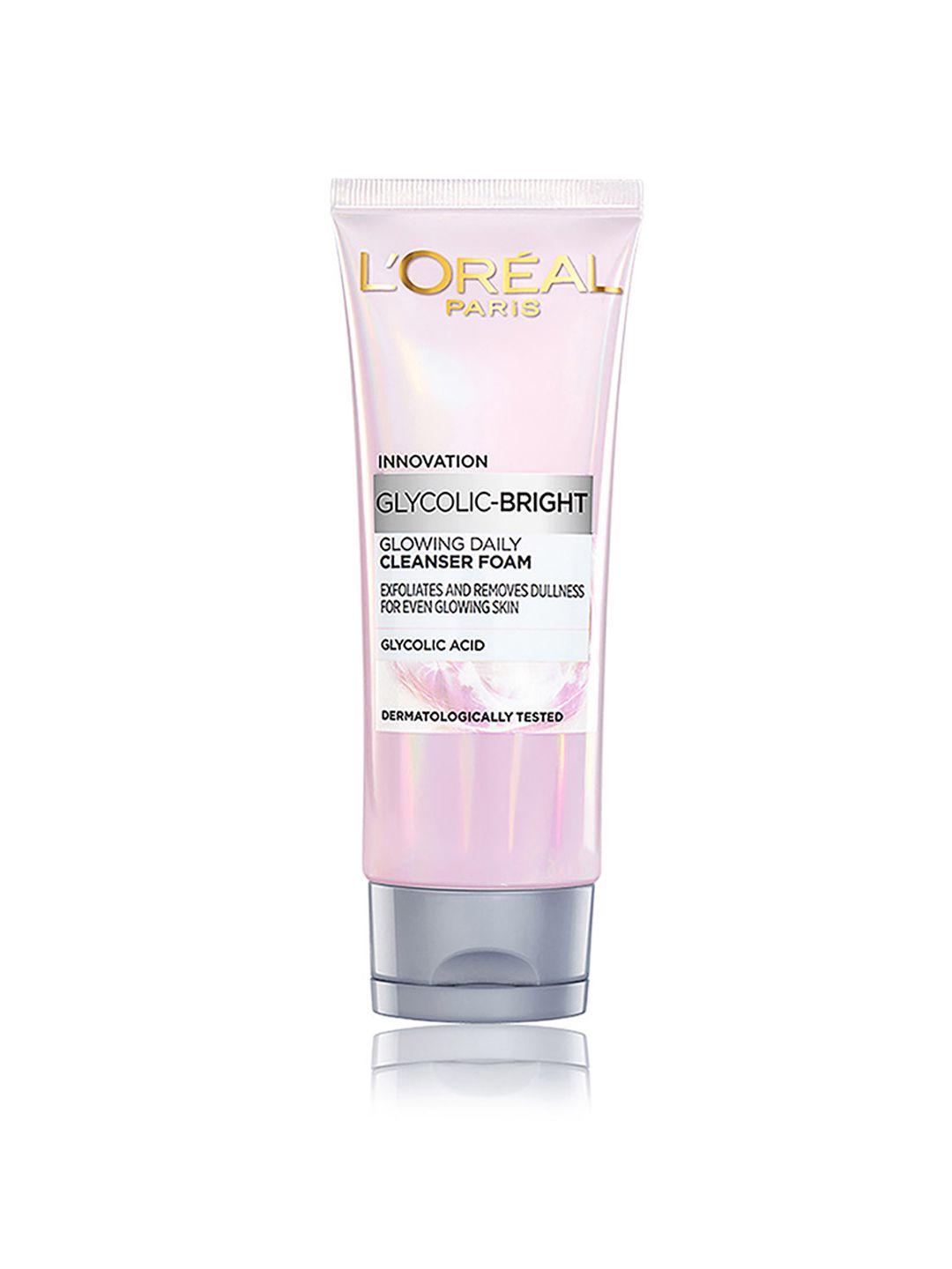 loreal paris innovation glycolic bright glowing daily cleanser foam - 100ml