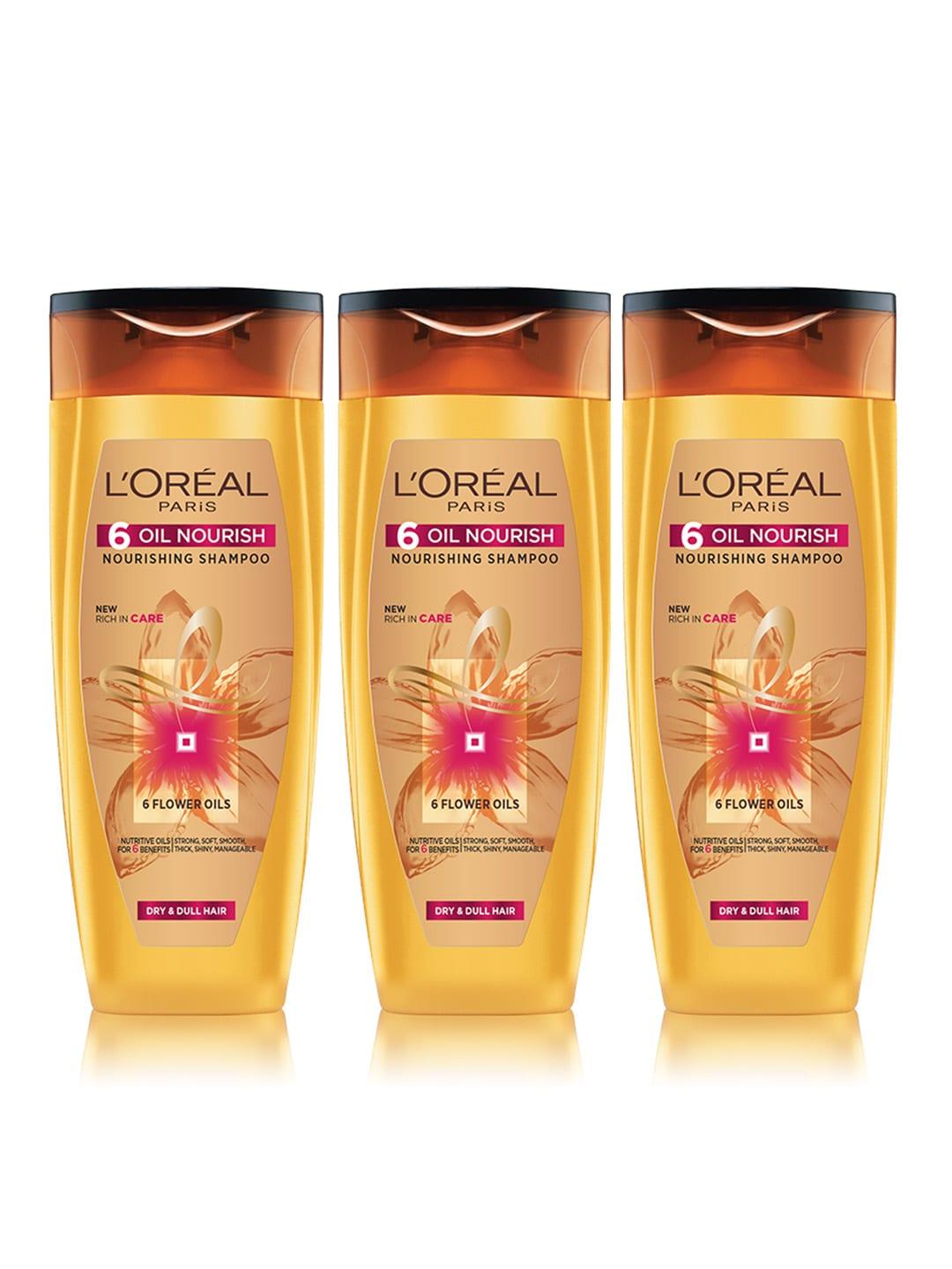 loreal paris set of 3 6-oil nourish shampoos - 192.5 ml each