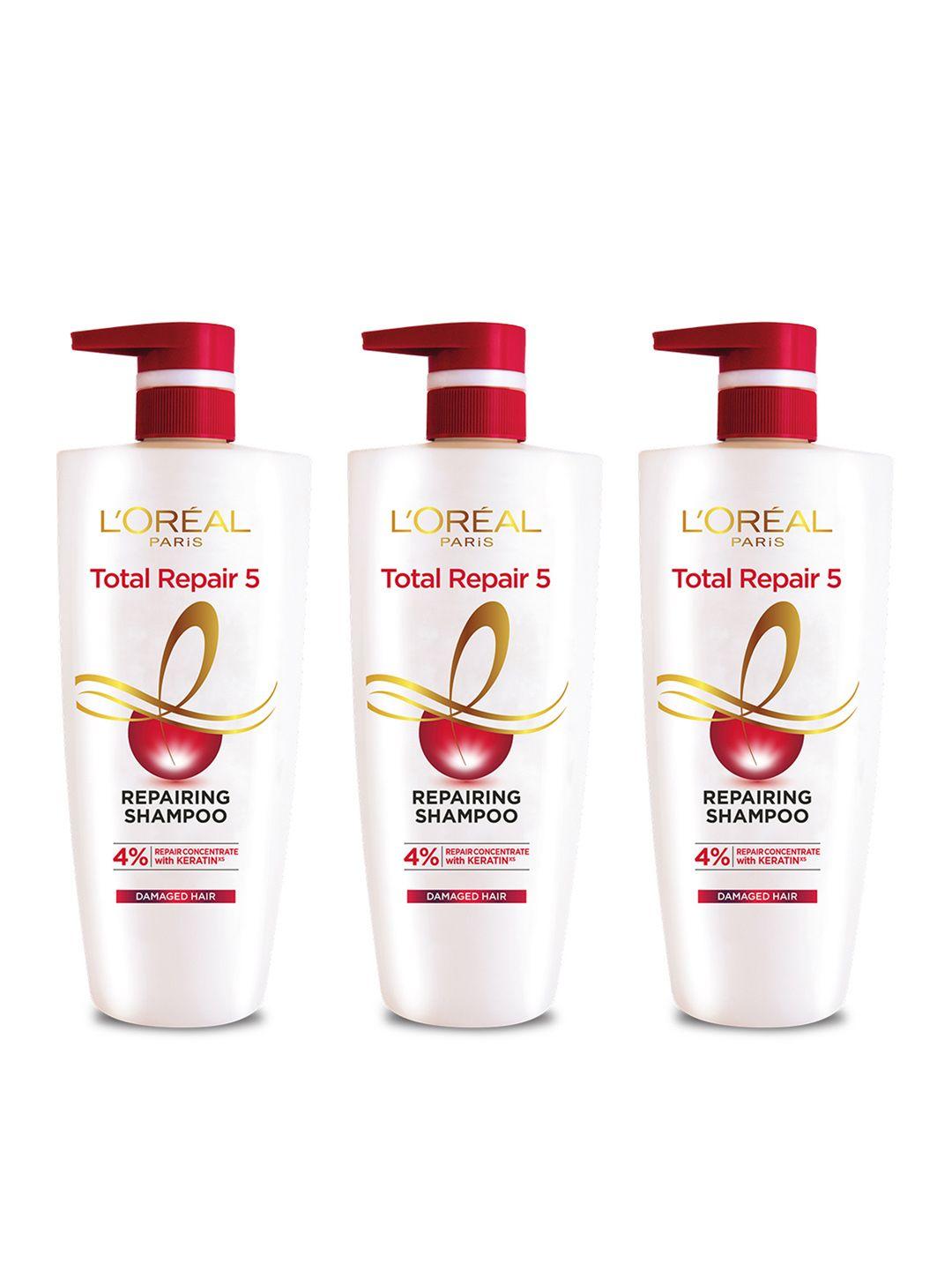 loreal paris set of 3 total repair 5 advanced repairing shampoos - 640 ml each