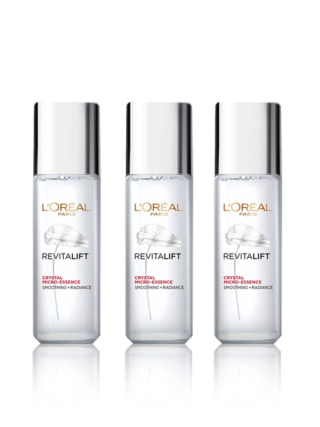 loreal paris set of 3 revitalift crystal micro-essence face serum - 22 ml each