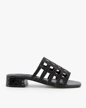 lorelei di textured caged chunky heeled sandals