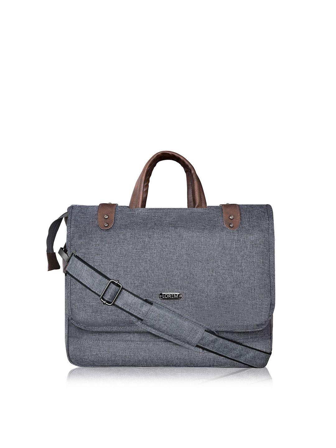 lorem men grey textured messenger bag