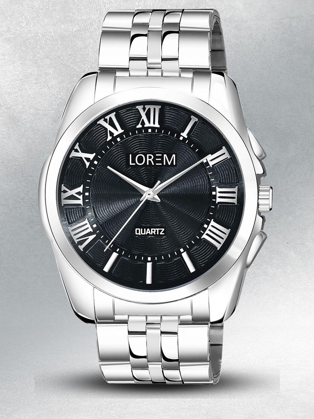 lorem premium men patterned stainless steel analogue watch lr125-cm