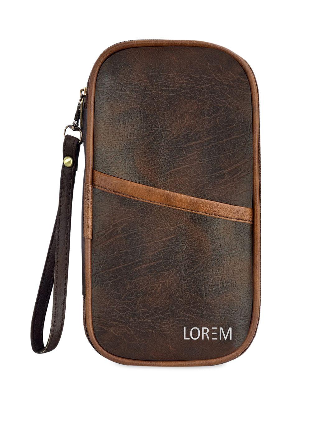 lorem brown solid travel document organiser