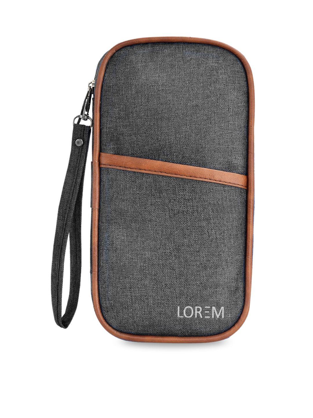 lorem grey textured travel document organiser