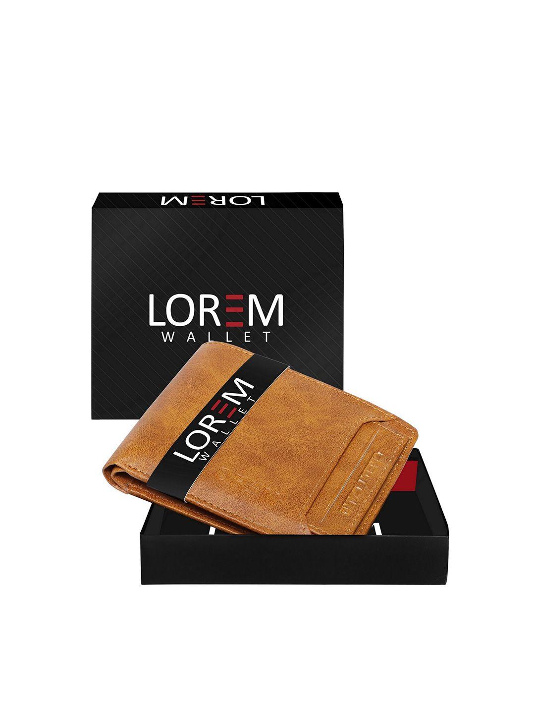 lorem men beige textured two fold wallet