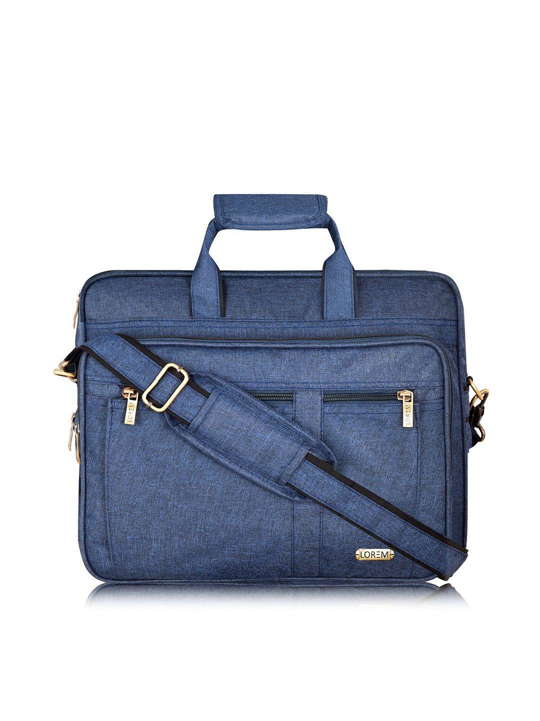 lorem men blue textured messenger bag