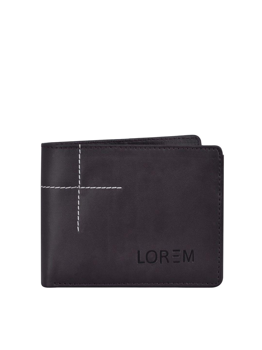 lorem men brown & white two fold wallet with sim card holder