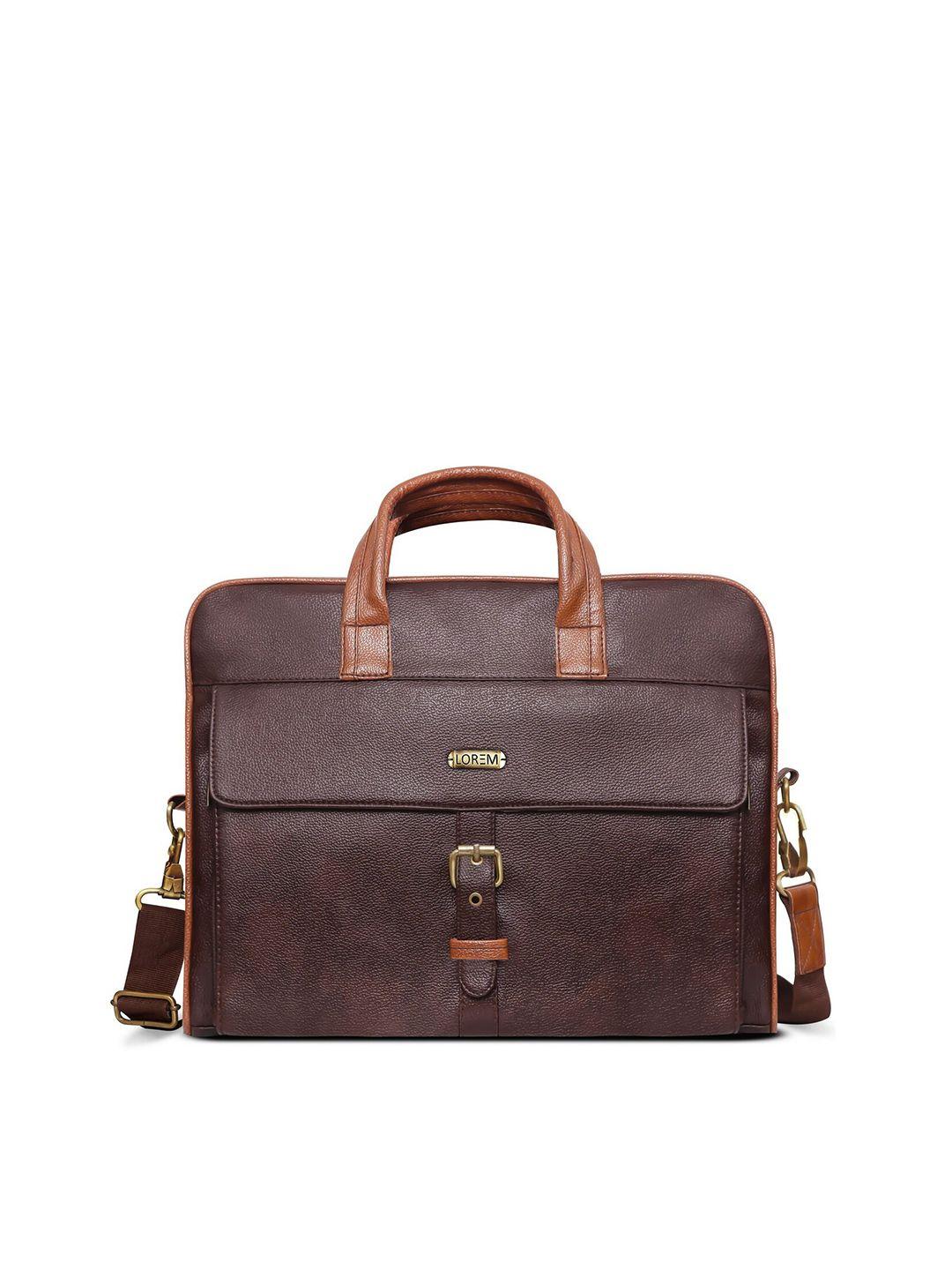 lorem men brown textured messenger bag