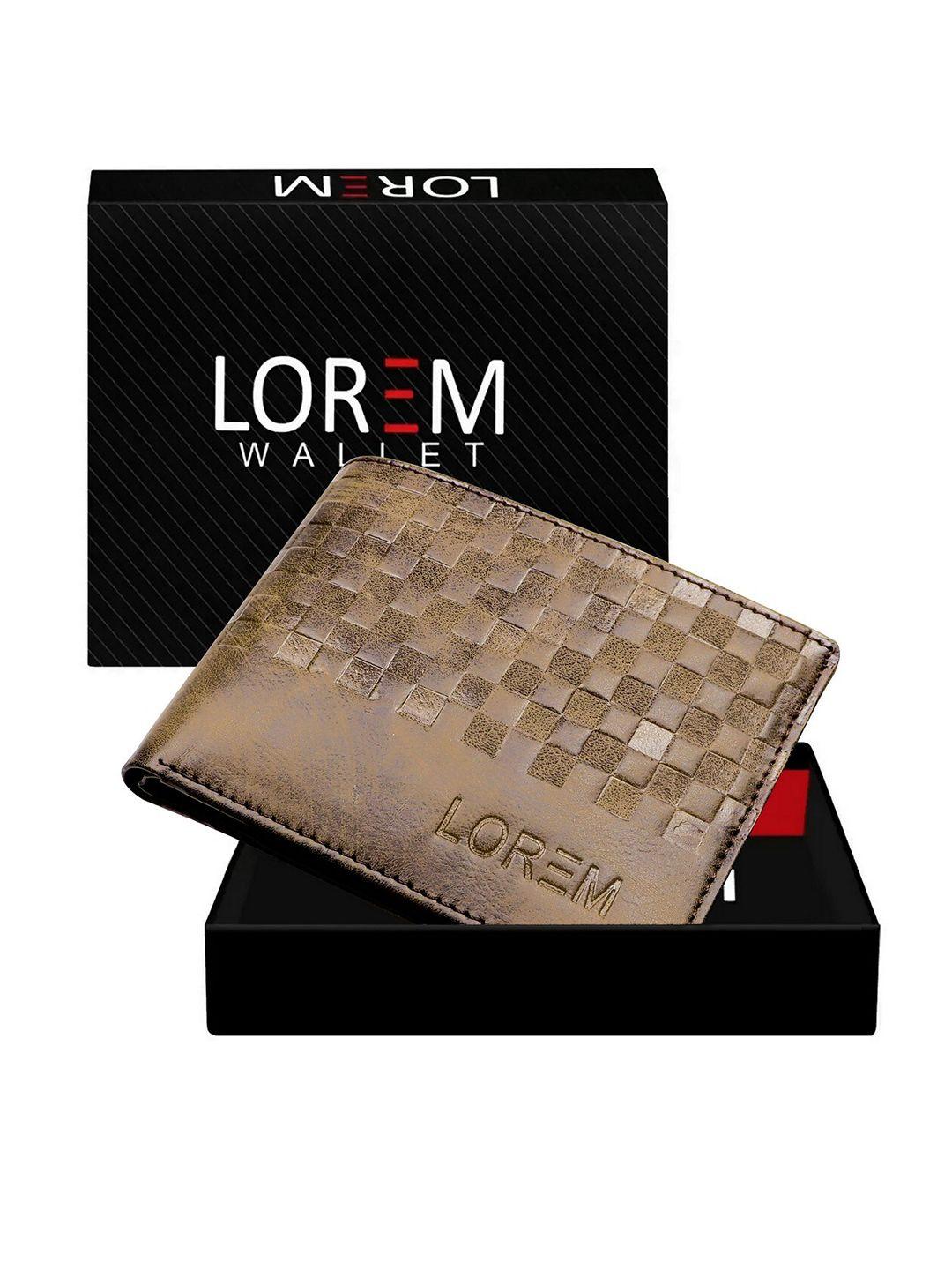 lorem men brown textured two fold wallet with sim card holder