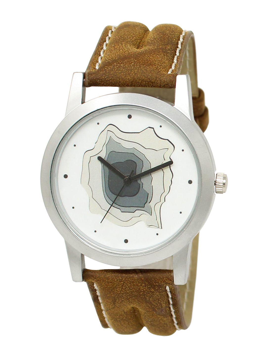 lorem men cream-coloured analogue watch lr09