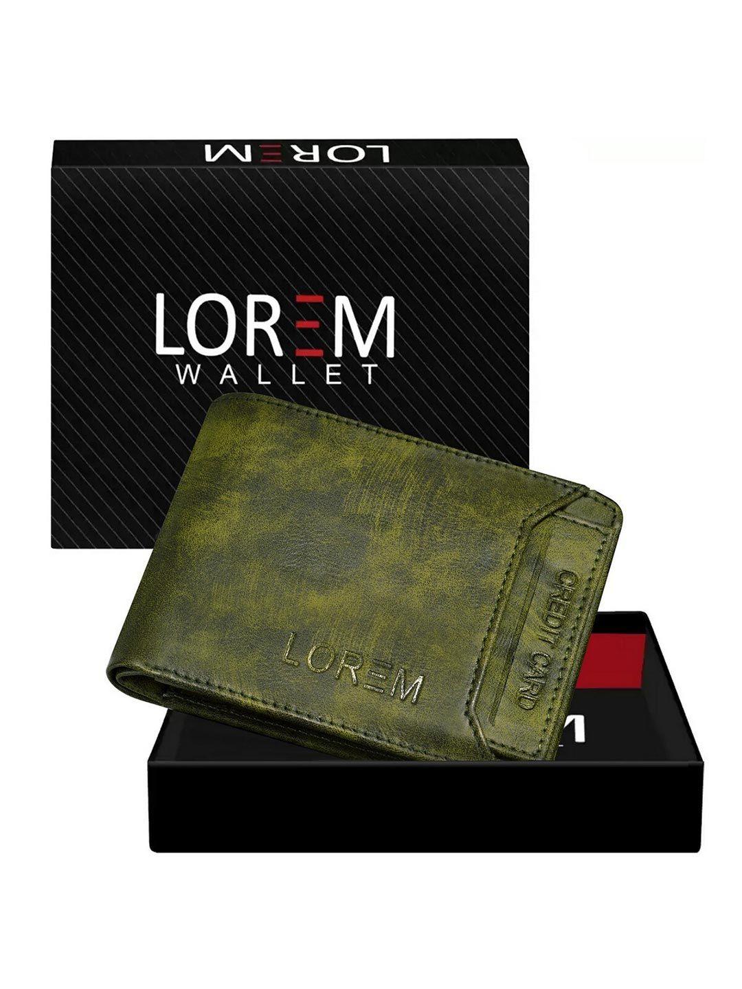 lorem men green textured two fold wallet with sim card holder