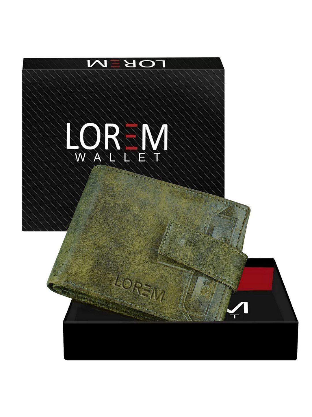 lorem men green two fold wallet with sim card holder