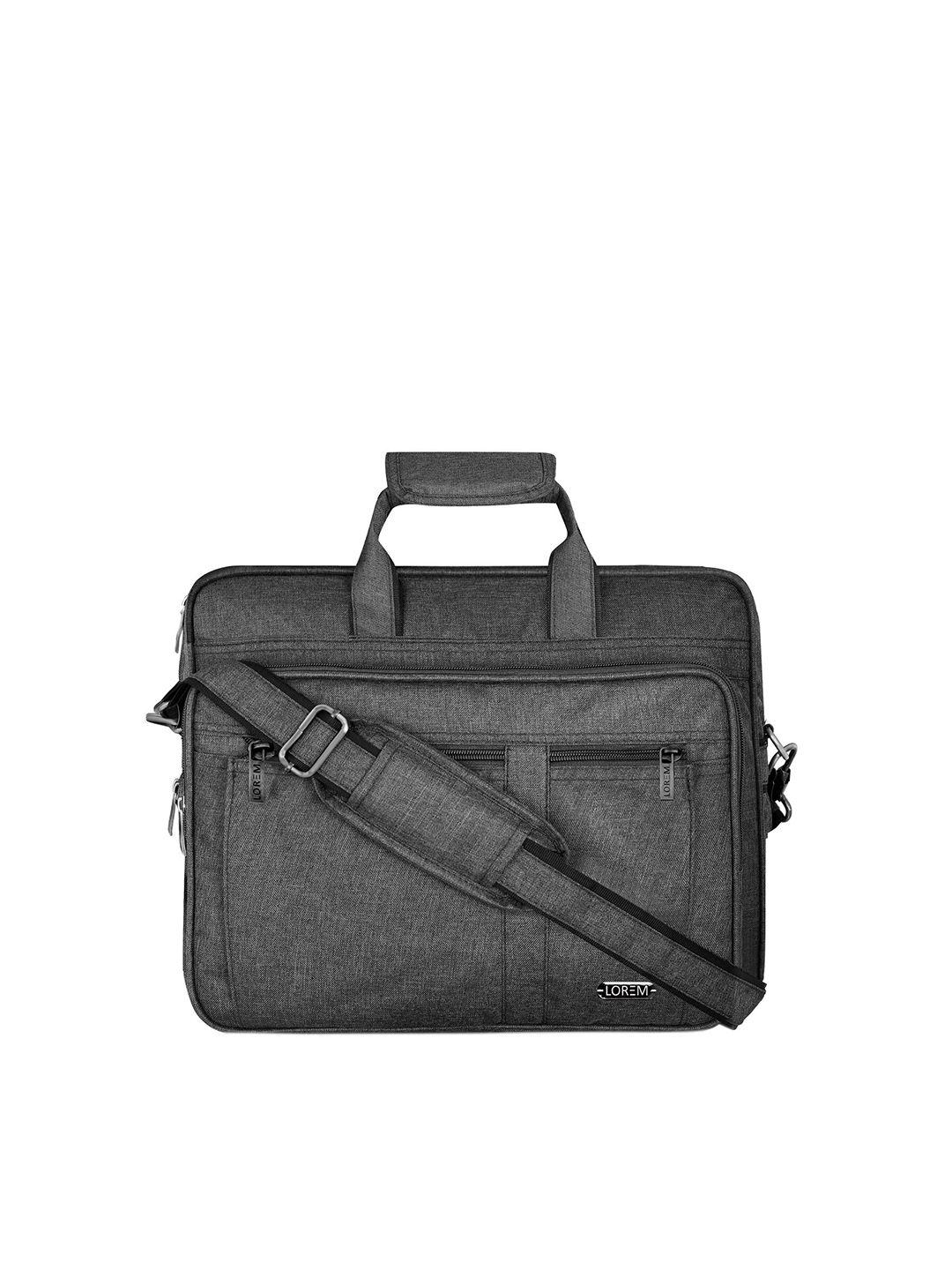 lorem men grey textured messenger bag