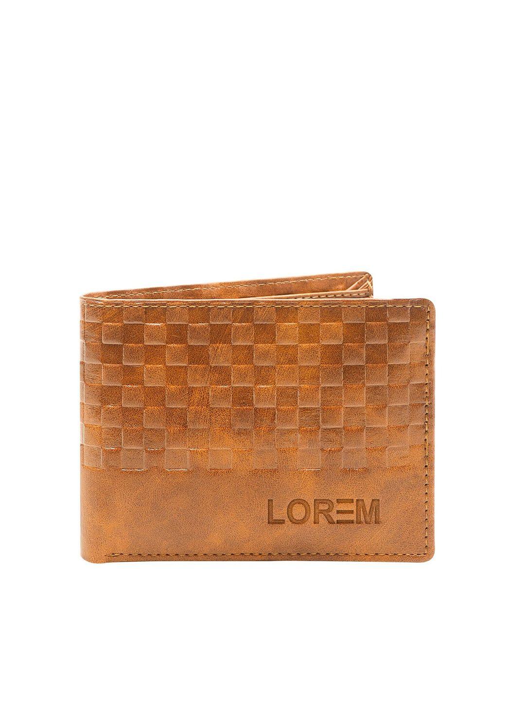 lorem men orange textured two fold wallet with sim card holder