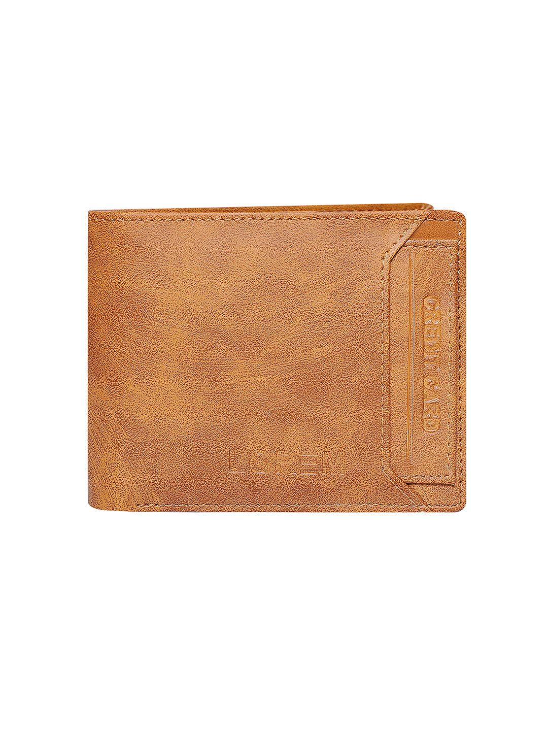 lorem men orange textured two fold wallet