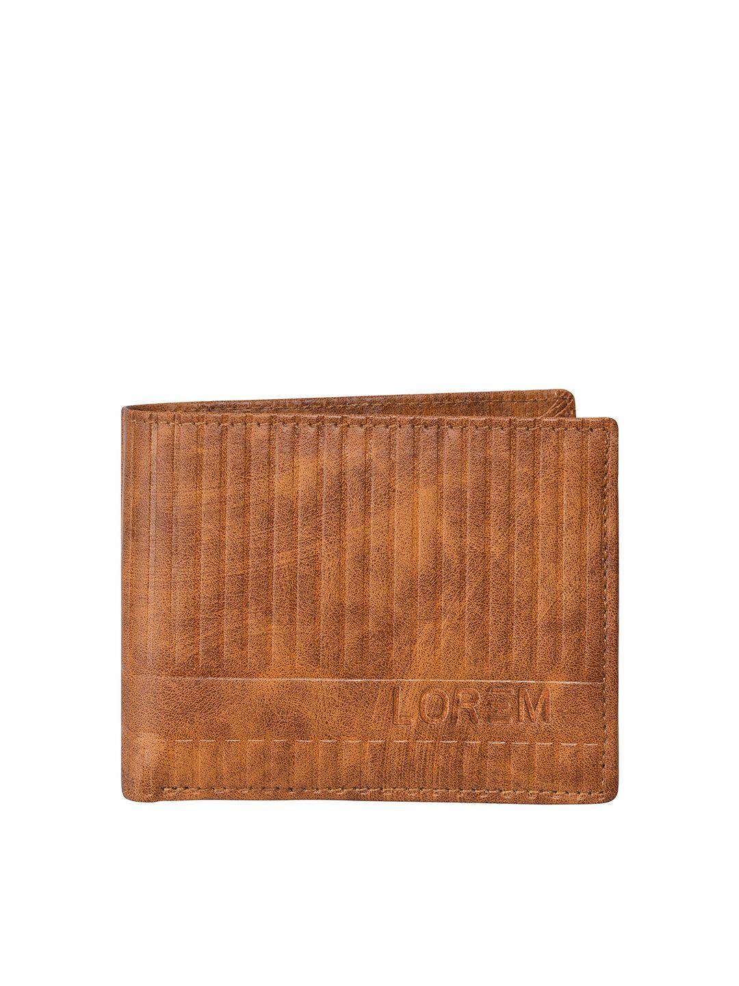 lorem men orange textured two fold wallet