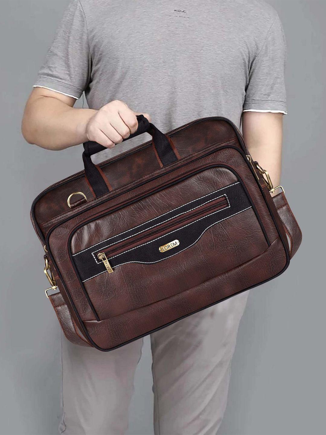 lorem men textured messenger bag