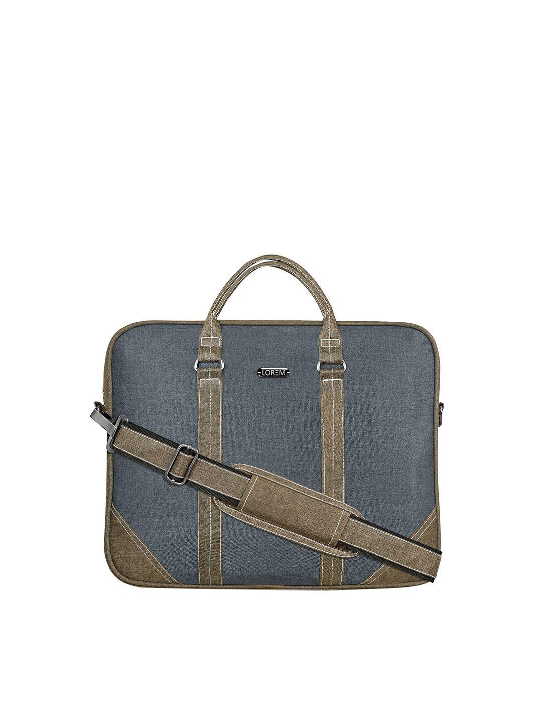lorem unisex blue & green textured laptop bag