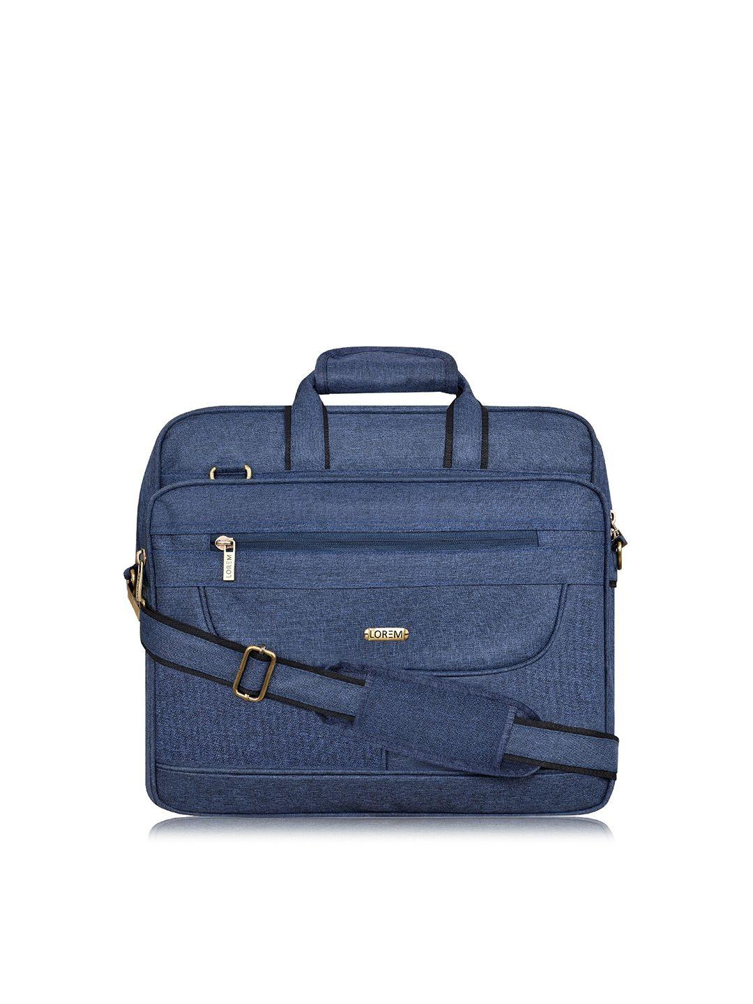 lorem unisex blue textured laptop bag