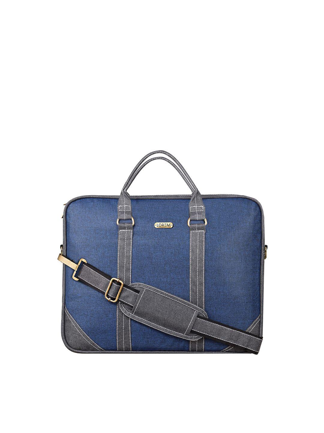 lorem unisex blue textured laptop bag