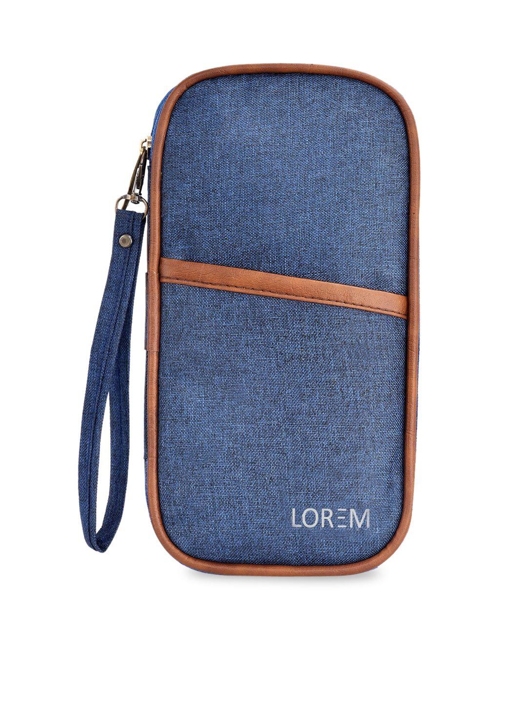 lorem unisex blue textured travel document organiser