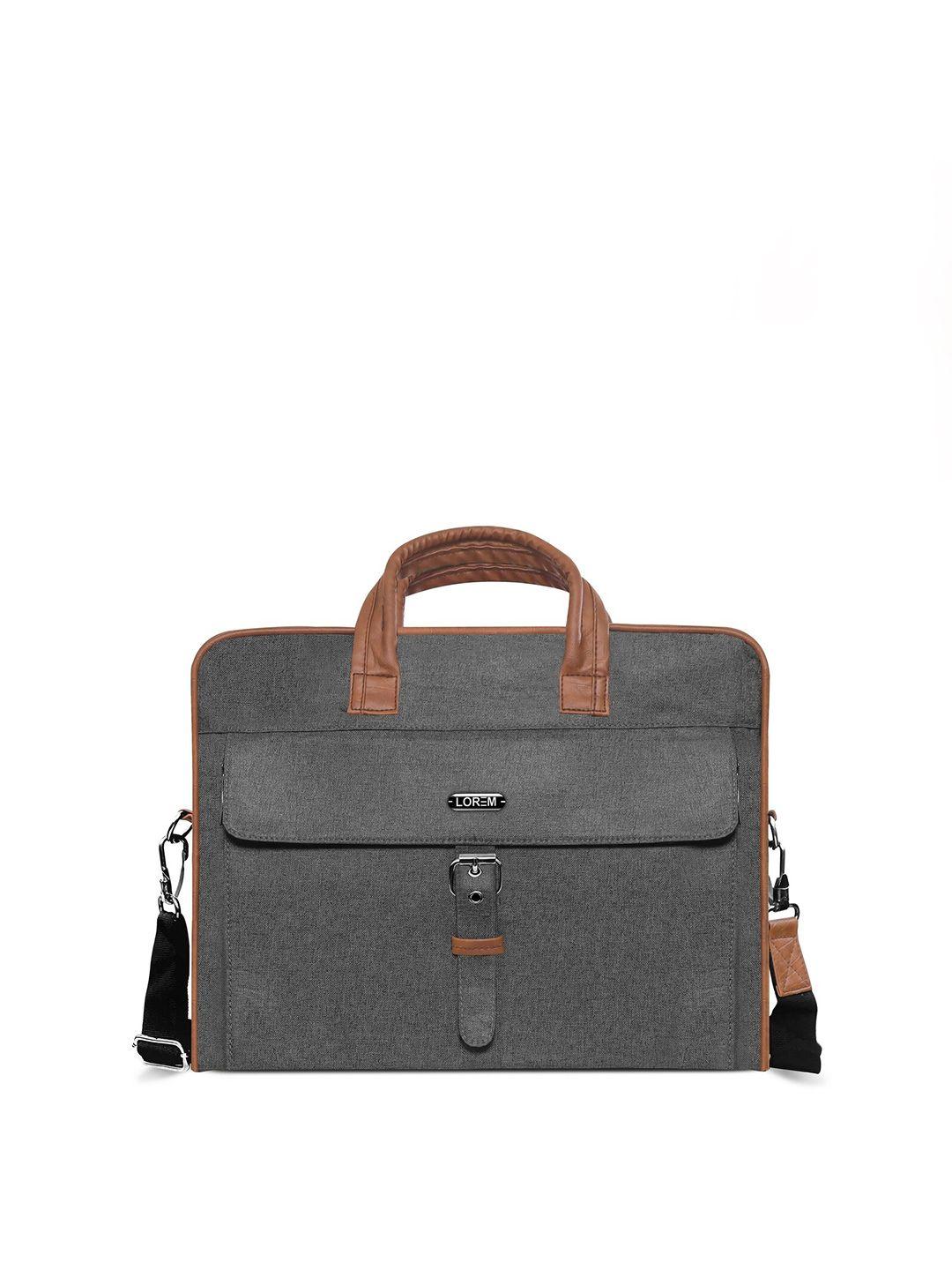 lorem unisex grey & brown laptop bag