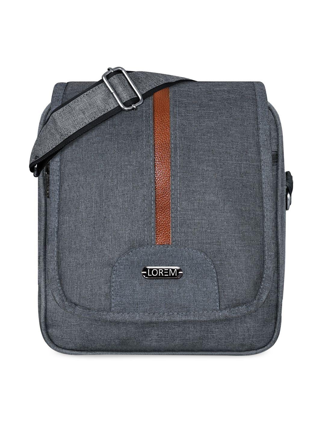 lorem unisex grey structured sling bag