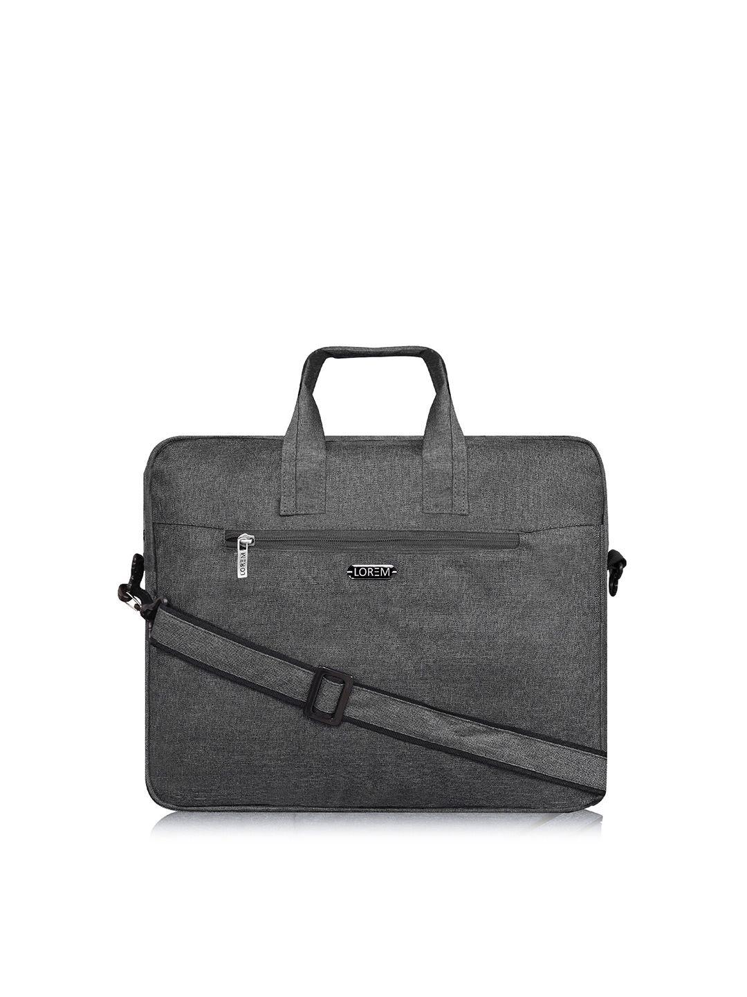 lorem unisex grey textured laptop bag