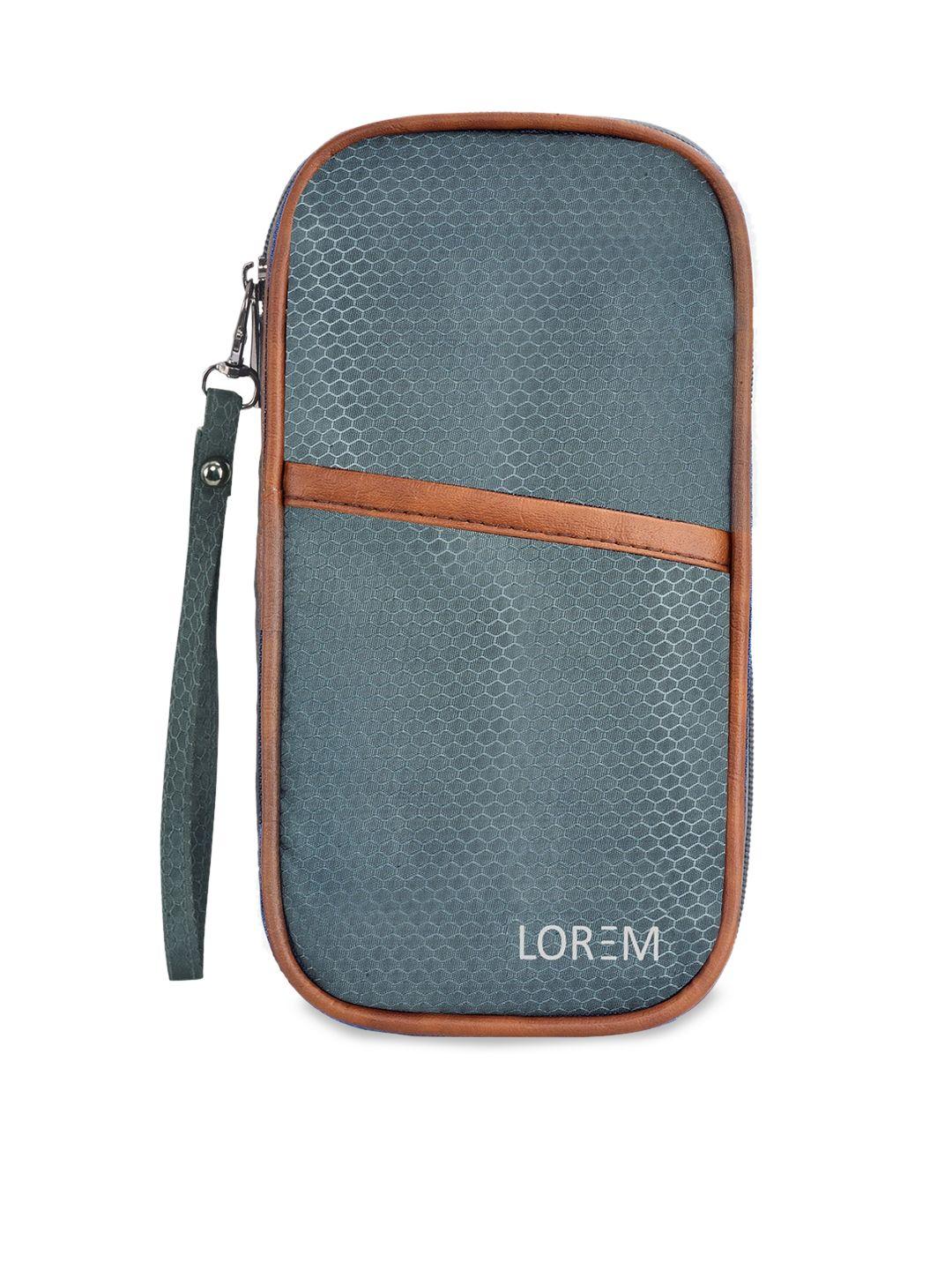 lorem unisex grey textured travel document organiser