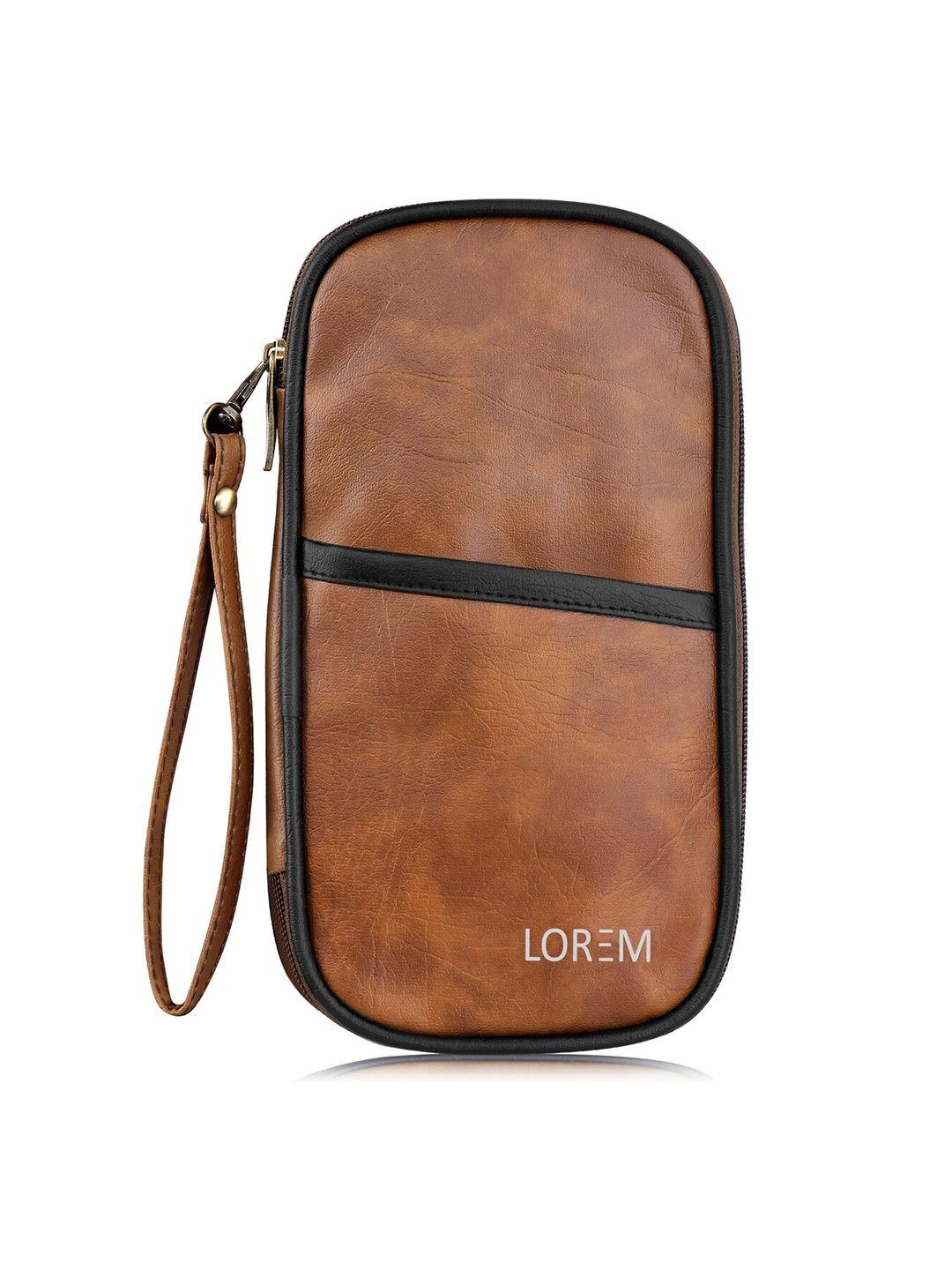 lorem unisex tan textured passport holder with passport holder