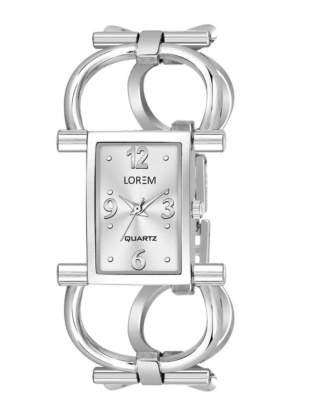 lorem women silver toned wrap around straps analogue watch