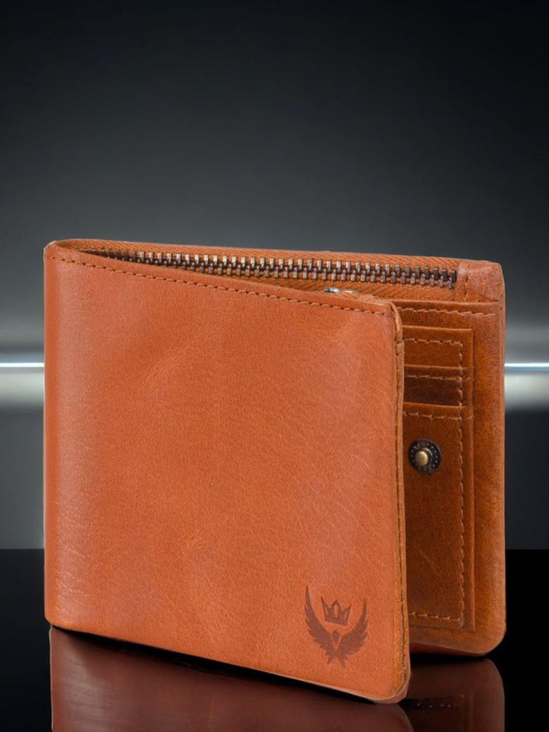 lorenz men beige leather two fold wallet