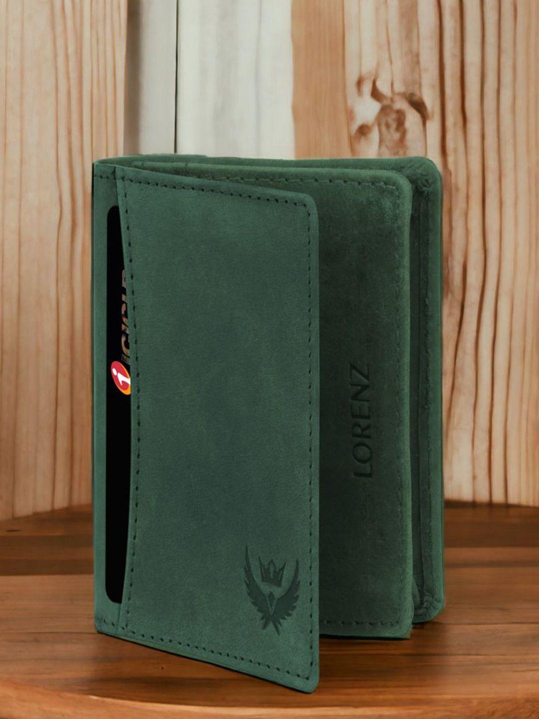 lorenz men green leather card holder