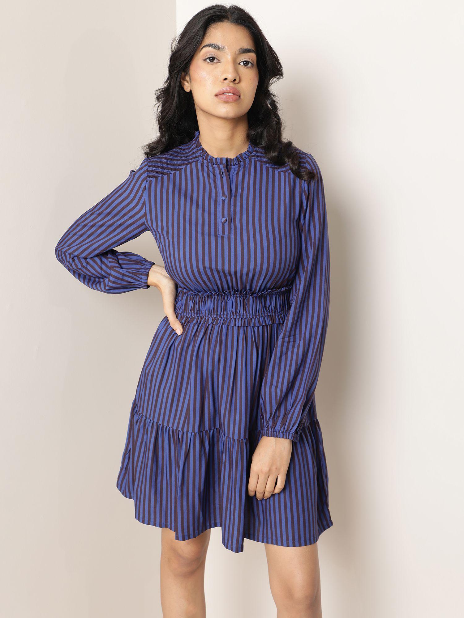 loretta striped blue dress